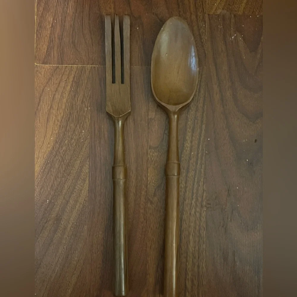 Wooden-like Fork and Spoon Set